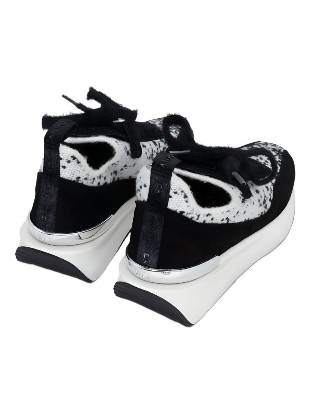 DKNY Womens Aveline Lace Up Sneaker Black/Off White Size 8M - Picture 3 of 6